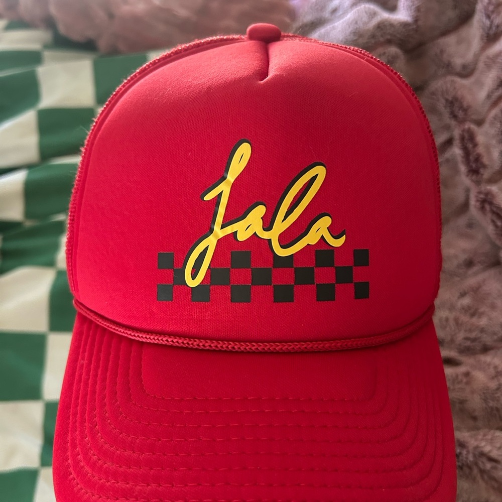 Dressed in LALA trucker hat